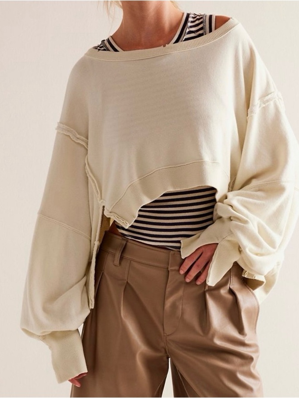 We the Free Cropped Camden Size Medium RT $68 Grey Opal